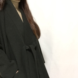 【送料無料】【イタリア製ウールカシミヤ生地】着物デザインコート 3枚目の画像