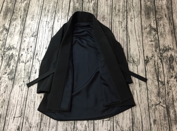 【送料無料】【イタリア製ウールカシミヤ生地】着物デザインコート 6枚目の画像