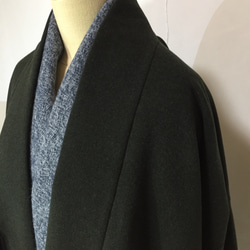 【送料無料】【イタリア製ウールカシミヤ生地】着物デザインコート 9枚目の画像