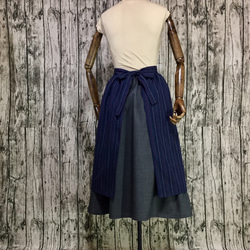 ♪Set♪→圍裙(海軍藍)+喇叭形縮褶裙 第3張的照片