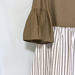 顯瘦的條紋連衣裙❸ Hafurinen切換自然風連衣裙【定做】 第5張的照片