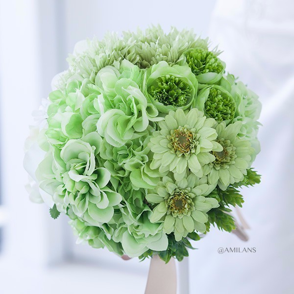 グリーンスタイリッシュブーケ アーティフィシャルフラワー 造花
