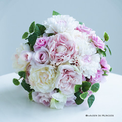 ブーケ・ブートニア asagao ブートニア・ヘアピック付き】夏色のあさがおブーケ 造花 アーティ