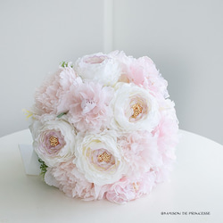 ブートニア・ヘアピック付き】夏色のあさがおブーケ 造花 アーティ