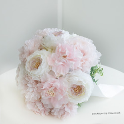 【ブートニア付き】Pink Dressブーケ ブートニアセット(造花)前撮り　海外ロケフォト　サプライズ　 3枚目の画像
