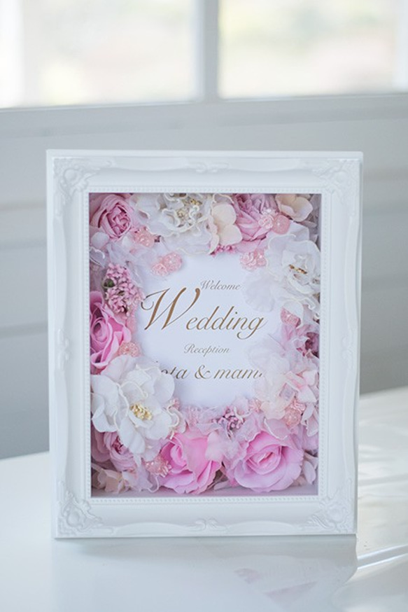 アーティシャルフラワーウェルカムボード ウォールアート 結婚式用】アーティフィシャルフラワーのウェルカムボード | HANA et