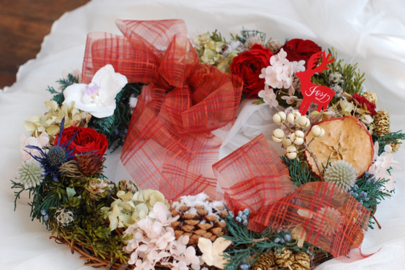 Christmasu wreath／タータンチェック 3枚目の画像