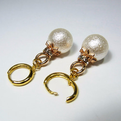 ピアス 12mm コットンパール ワンタッチピアス ANGEL FACTORY◆lalalady-129 3枚目の画像