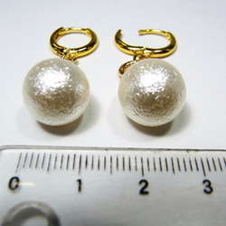 ピアス 12mm コットンパール ワンタッチピアス ANGEL FACTORY◆lalalady-129 4枚目の画像