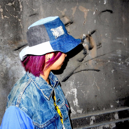 アールイードット　パッチワークバケットハット　デニム 楽天市場】【エントリーでポイント10倍！】redad レダッド バケット