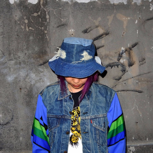 アールイードット　パッチワークバケットハット　デニム 楽天市場】【エントリーでポイント10倍！】redad レダッド バケット