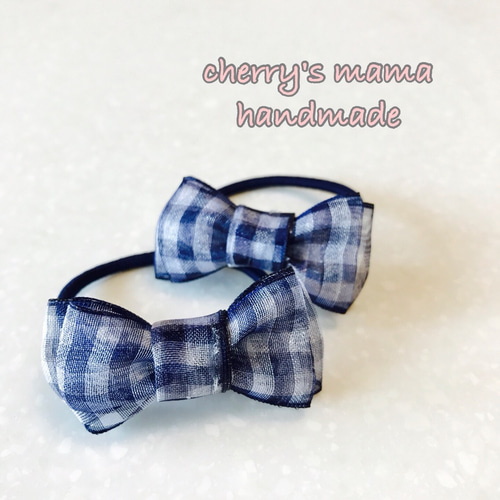 オーガンジーリボンヘアゴム さくらんぼくまちゃん