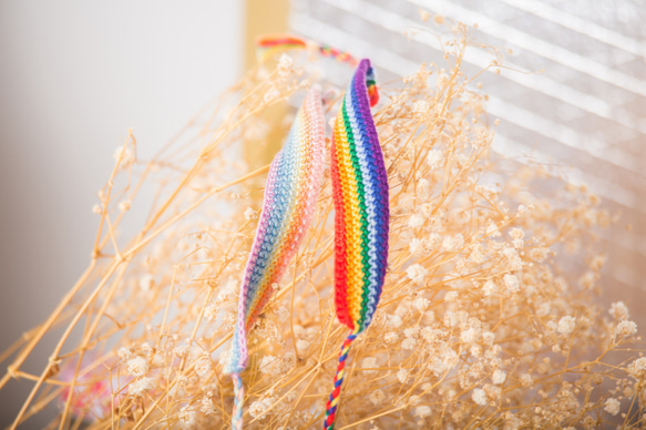 カスタマイズされたカラフルな虹をカスタマイズして編んだブレスレット7株式短い針足のリングラッキーラッキーウィッシングウィッシング 6枚目の画像