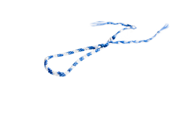 地中海スタイルの青と白のツイル4株編組ブレスレット幸運願いフットリング幸運の願いロープロープロープサーフサーフロープのブレスレッ 4枚目の画像
