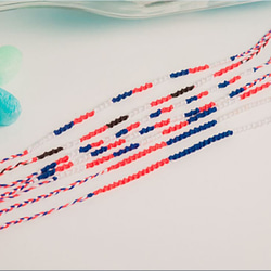 青と赤のブラックホース◕‿◕蜂蜜のスパイラル幸運願いロープロープロープのサーフ幸運ブレスレット編みブレスレット足のリング手作りの 7枚目の画像