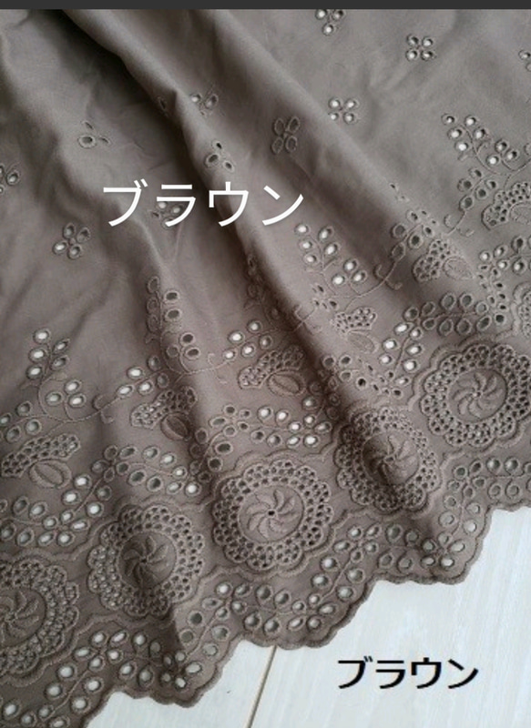 ♡5色グリーンカーキ刺繍スカラップレース パフ袖ブラウス♡色変更可 7枚目の画像