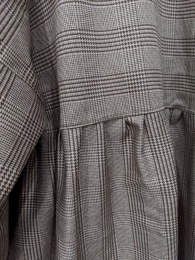 ♡ブラウングレンチェック♡後ろフリルブラウス♡