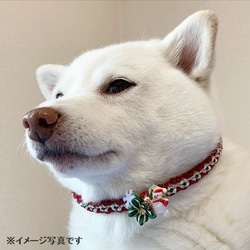 クリスマスチョーカー【プリンセス／雪だるま付】超小型犬用★セミオーダー★ 3枚目の画像