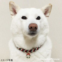 ★セミオーダー★クリスマスチョーカー【Ｖ模様】超小型犬用 3枚目の画像