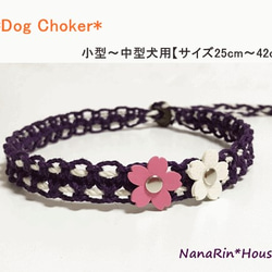 パラコードチョーカー♡首輪♡可愛いお花編み♡わんこアクセサリー