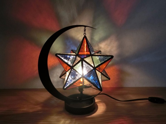 星のランプ(マルチカラー / オレンジ） LED電球付き 1枚目の画像