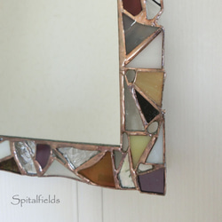 モザイク柄の鏡（紫・ベージュ） 6枚目の画像
