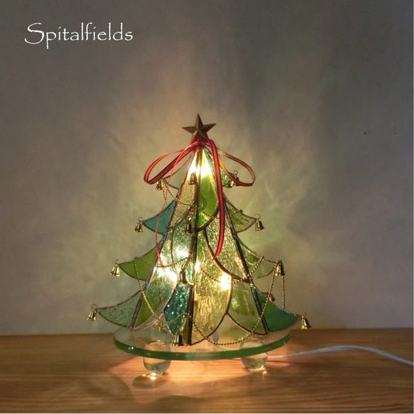 ビンテージ オーナメントグラス ステンドグラス クリスマスツリー 高さ33cm ビンテージ オーナメントグラス ステンドグラス クリスマスツリー 高さ