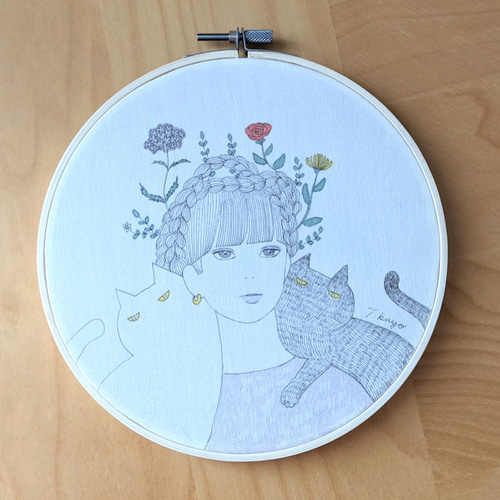 刺繍枠アート 布に直接描いた一点物アート 絵画 TAMAISHI KAYO 通販