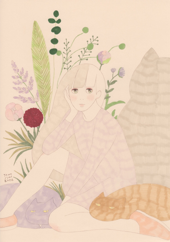 原画「背中の温度」 絵画 TAMAISHI KAYO 通販｜Creema(クリーマ) 7726179