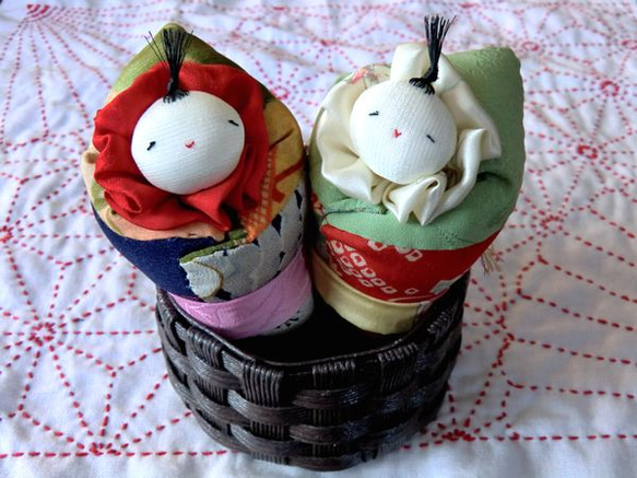 ビンテージ着物のおくるみ人形 2体 つるし雛 2 その他人形 kei 通販
