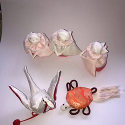 ヴィンテージ着物の鶴と亀 6枚目の画像