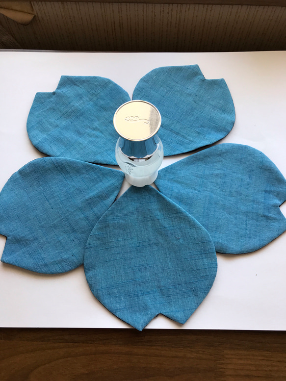会津木綿の青いコースター  初夏を待ちきれず  5枚セット 2枚目の画像