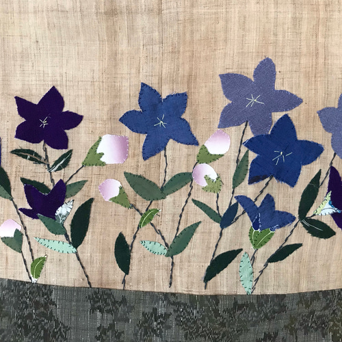 むかし 昔の麻布タペストリー 桔梗 タペストリー・壁掛け kei 通販