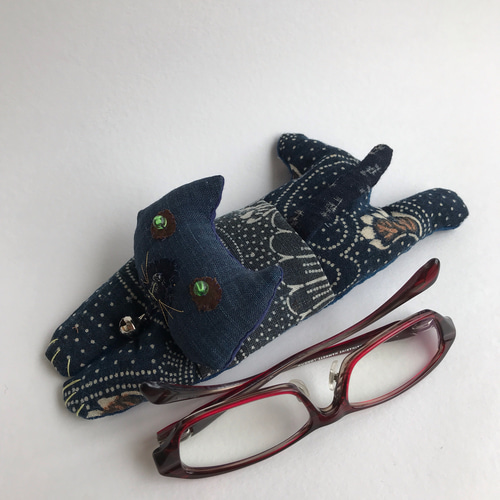 ヴィンテージ藍の猫 あいにゃん ぬいぐるみ kei 通販 7600463