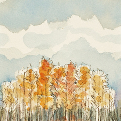 【絵画】『 秋の路 45 』　長野（白馬） 1枚目の画像