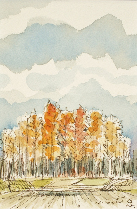 【絵画】『 秋の路 45 』　長野（白馬） 1枚目の画像