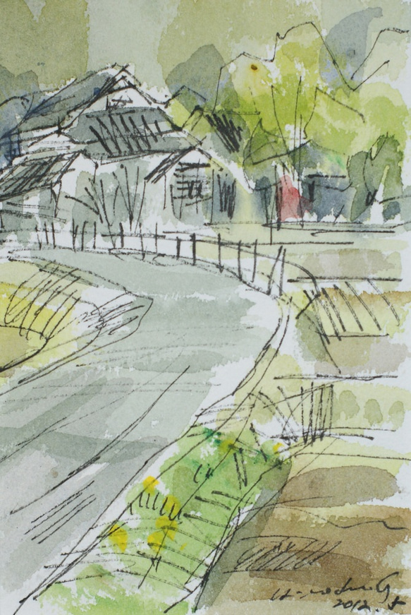 【絵画】『 春の路 44 』　新潟（南魚沼） 1枚目の画像