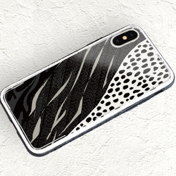 【受注製作】背面強化ガラス仕上げ　iPhone専用ケース『Black & White』 4枚目の画像