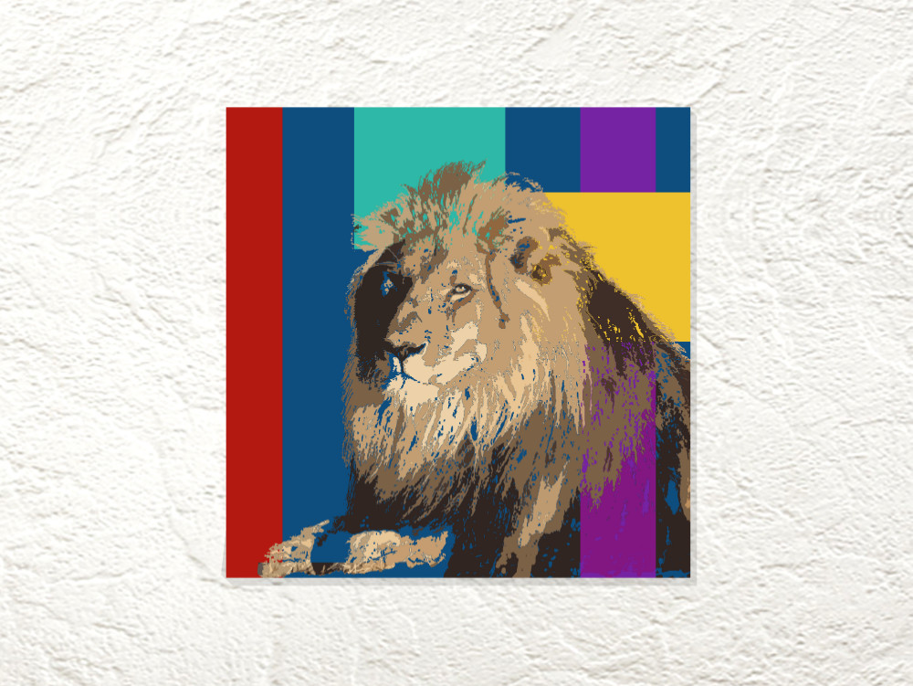 【受注製作】ファブリックパネル ファブリックボード 『Lion』