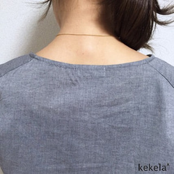 kekela × SUMI yarn オーガニックコットンブラウス【カーボン】 4枚目の画像
