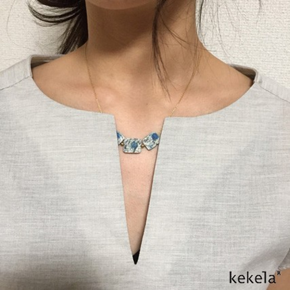 kekela × SUMI yarn オーガニックコットンブラウス【アイスグレー】 4枚目の画像