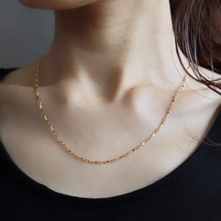 2点セット☆14kgf淡水パールとパターンチェーンネックレス 8枚目の画像