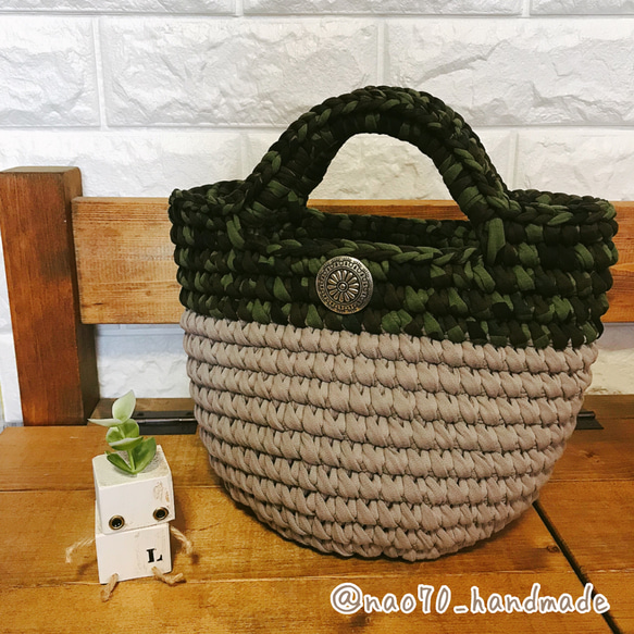 ズパゲッティ(Tシャツヤーン)ロシアヤーン♡マルシェバッグ♡トートバッグ