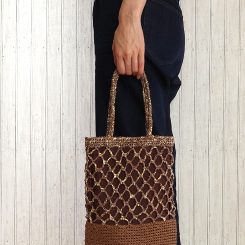 ちょっとそこまでバッグ（茶×茶） かごバッグ momo ＊ tan 通販  