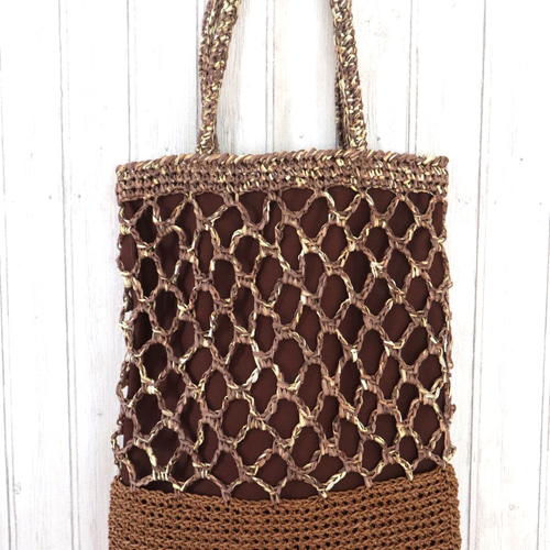 ちょっとそこまでバッグ（茶×茶） かごバッグ momo ＊ tan 通販  