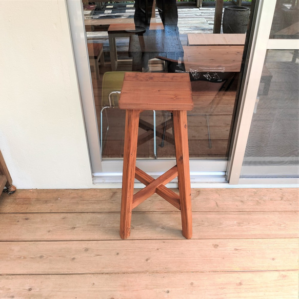 スツール　ベンチ　ディスプレイ台　花台　踏み台　椅子　シンプルスタイル 3枚目の画像