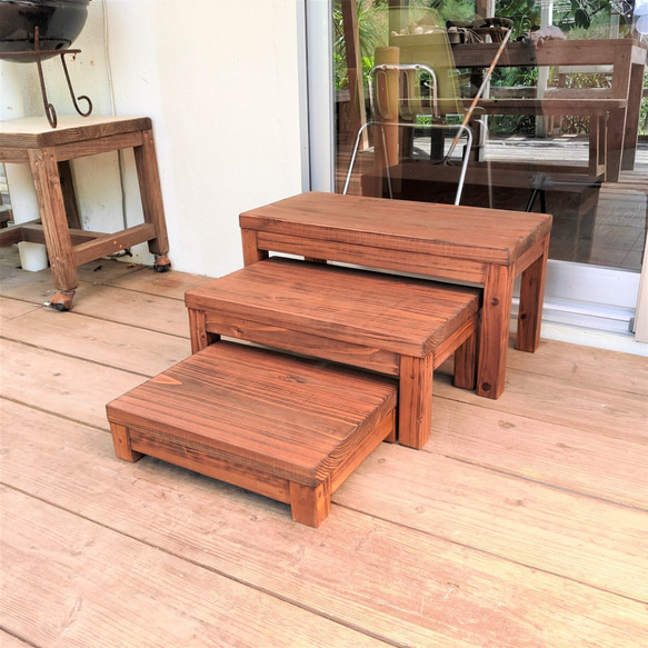 踏み台　踏板　段差解消　掃き出し　ベランダ　ディスプレイ台　ラック　ナチュラルスタイル 1枚目の画像