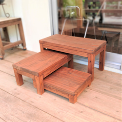 踏み台　踏板　段差解消　掃き出し　ベランダ　ディスプレイ台　ラック　ナチュラルスタイル 3枚目の画像