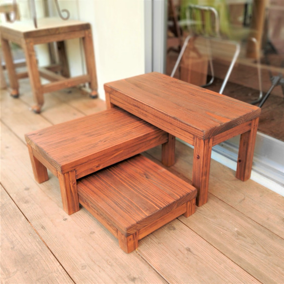 踏み台　踏板　段差解消　掃き出し　ベランダ　ディスプレイ台　ラック　ナチュラルスタイル 4枚目の画像