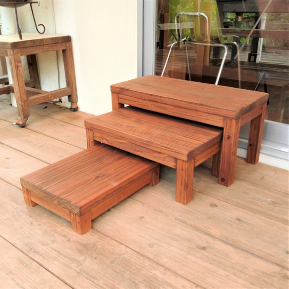 踏み台　踏板　段差解消　掃き出し　ベランダ　ディスプレイ台　ラック　ナチュラルスタイル 5枚目の画像